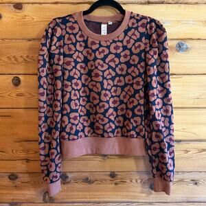 Dolan Anthropologie Leopard Jacquard Pullover Sweater XS